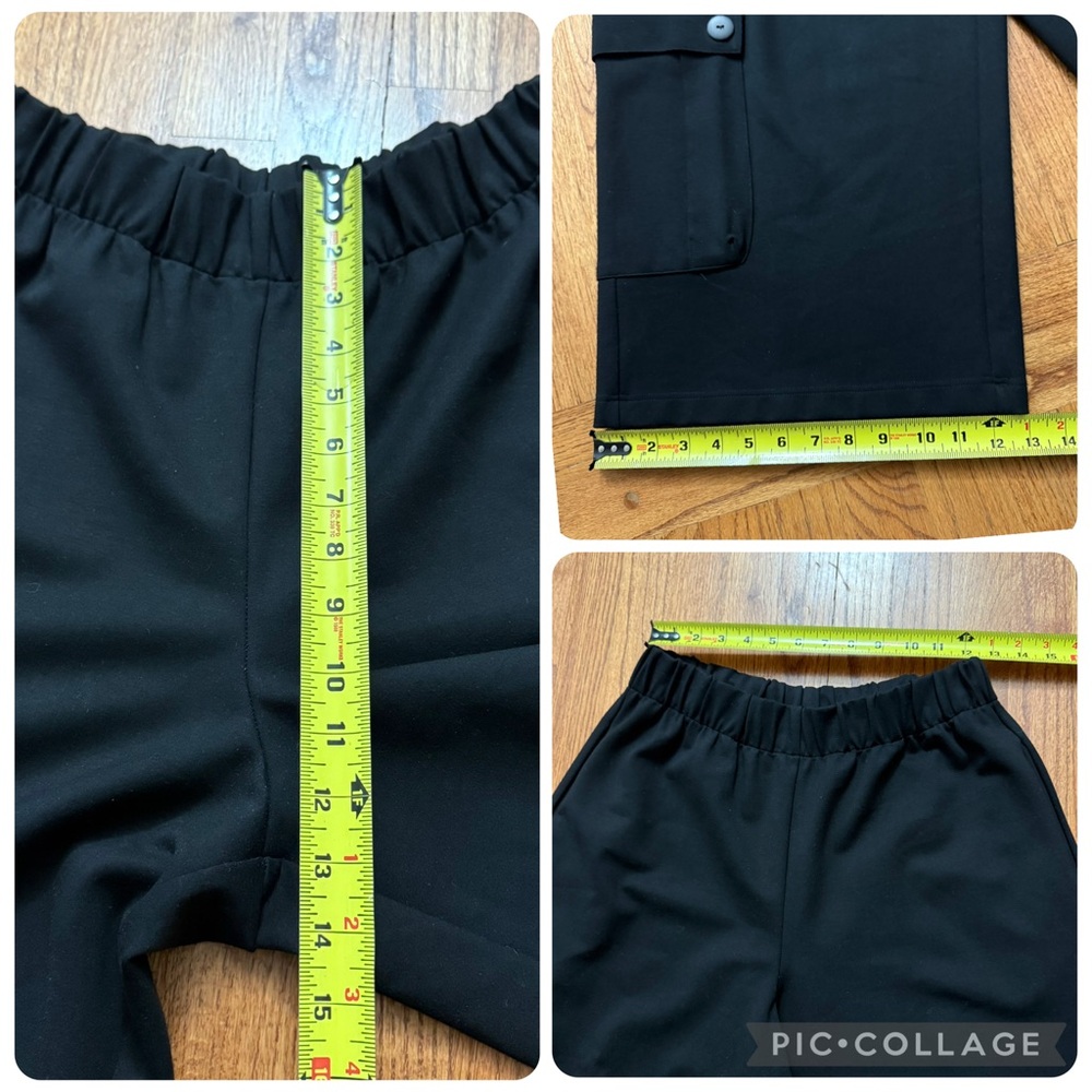 Planet by Lauren G wide leg crop pants with elastic waist in black size 1 - Picture 12 of 12